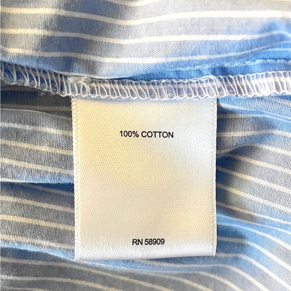 A Loves A 
Blue & White Pinstripe Ruffle Hem Shirt Dress / Tunic
  Large - Picture 6 of 7